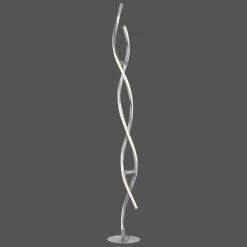 Lampadaire Leuchten-Direkt Lolasmart-Swing Led Acier Brosse, 2 Lumieres, Telecommandes, Changeur De Couleurs