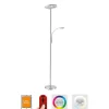 Lampadaire Leuchten-Direkt Lolasmart-Rocco Led Acier Brosse, 1 Lumiere, Telecommandes
