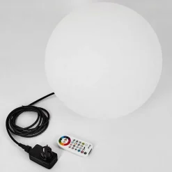 Lampadaire Loural Led Nickel Mat, 1 Lumiere, Telecommandes, Changeur De Couleurs