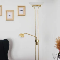 Lampadaire Mairoa Led Laiton, 2 Lumieres
