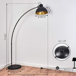 Lampadaire Parola Noir, 1 Lumiere