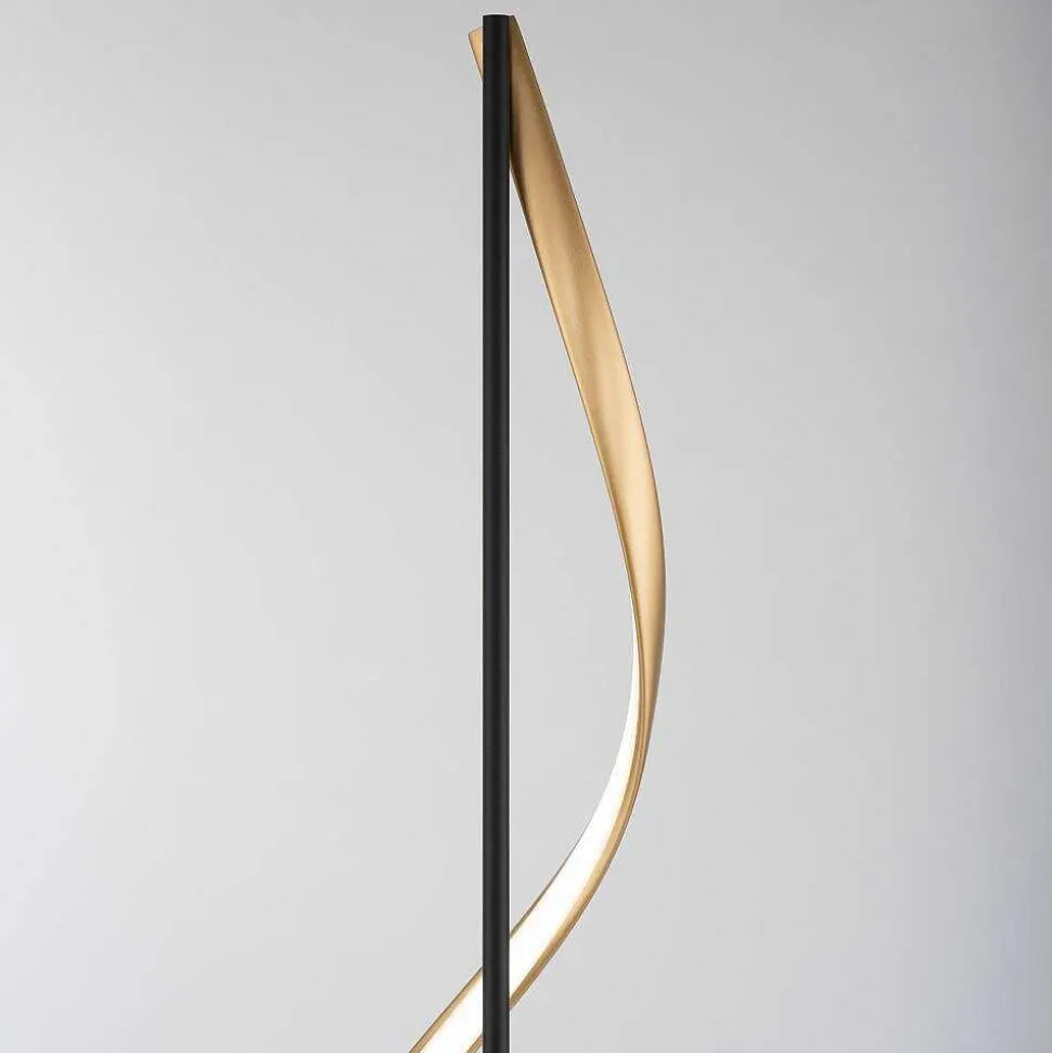 Lampadaire Paul Neuhaus Qswing Led Anthracite, Or, 1 Lumiere, Telecommandes