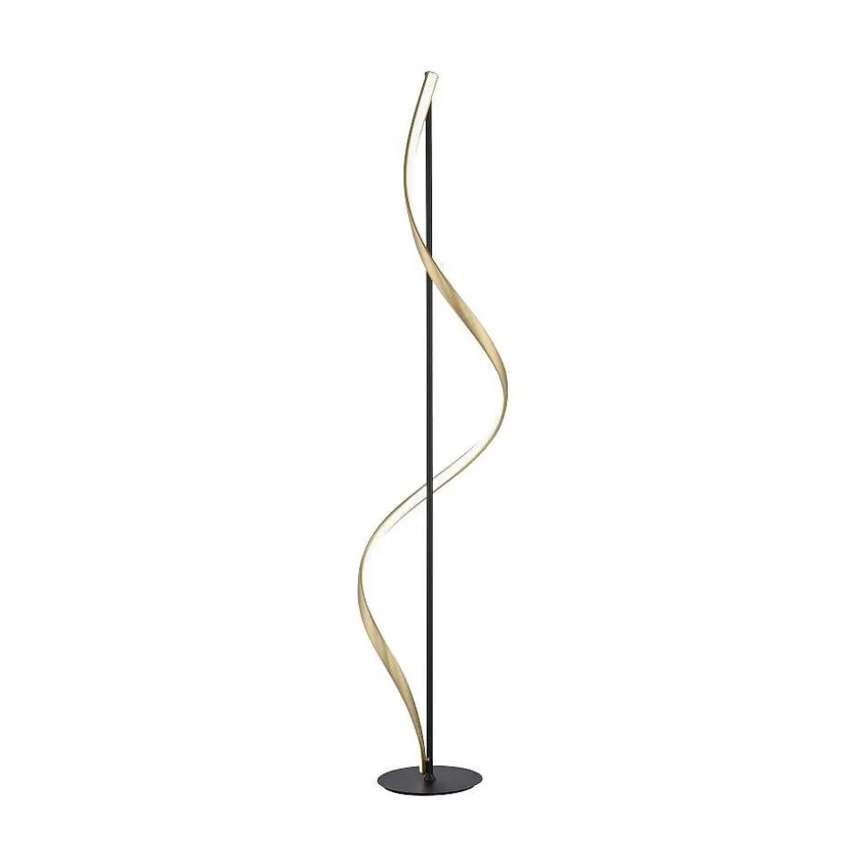 Lampadaire Paul Neuhaus Qswing Led Anthracite, Or, 1 Lumiere, Telecommandes