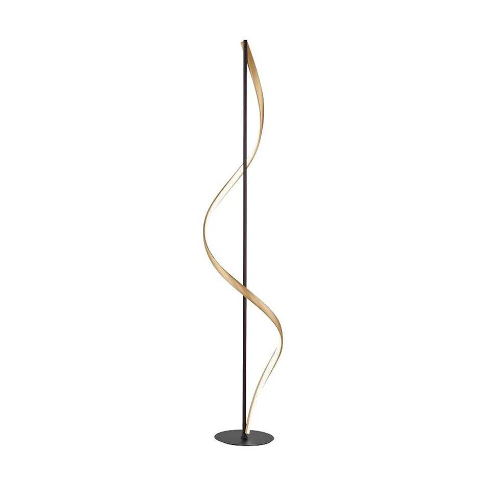 Lampadaire Paul Neuhaus Qswing Led Anthracite, Or, 1 Lumiere, Telecommandes