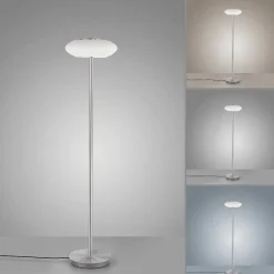 Lampadaire Paul Neuhaus Q-Etienne Led Acier Brosse, 1 Lumiere, Telecommandes