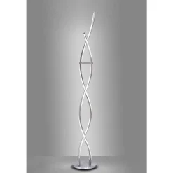Lampadaire Paul Neuhaus Q-Malina Led Acier Inoxydable, 2 Lumieres, Telecommandes