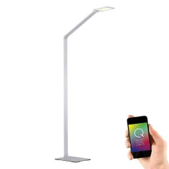 Lampadaire Paul Neuhaus Q-Hannes Led Argente, 1 Lumiere, Telecommandes