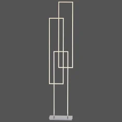 Lampadaire Paul Neuhaus Q-Inigo Led Acier Brosse, 3 Lumieres, Telecommandes