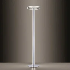 Lampadaire Paul-Neuhaus Q-Vito Led Acier Brosse, 3 Lumieres, Telecommandes
