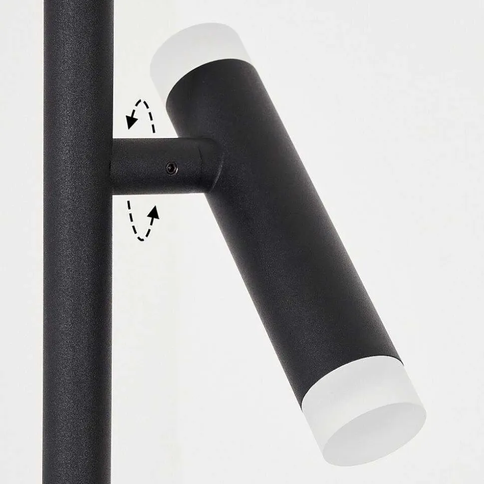 Lampadaire Pousseline Led Noir, 1 Lumiere