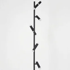 Lampadaire Pousseline Led Noir, 1 Lumiere