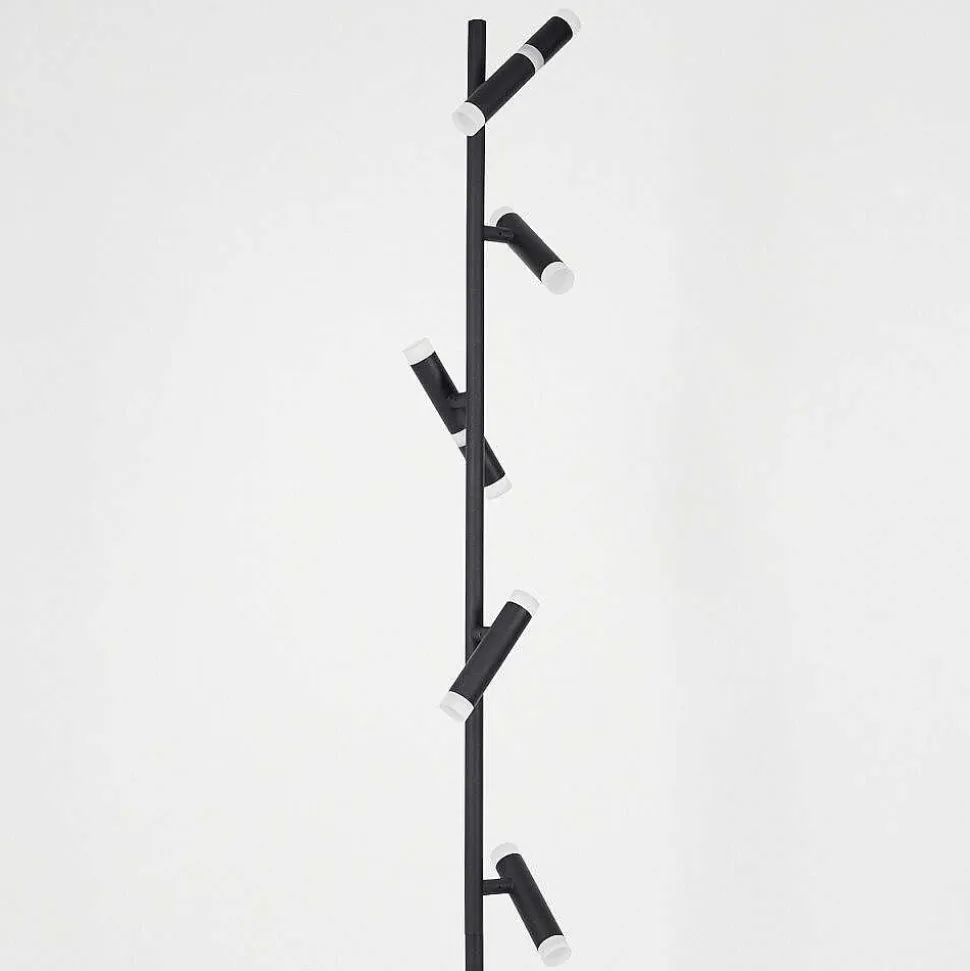 Lampadaire Pousseline Led Noir, 1 Lumiere