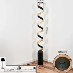 Lampadaire Rezat Led Noir Dore, 1 Lumiere