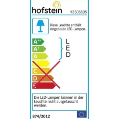 Lampadaire Rezat Led Noir Dore, 1 Lumiere