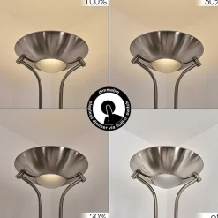 Lampadaire Rom Led Nickel Mat, 2 Lumieres