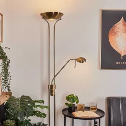 Lampadaire Rom Led Vieux Laiton, 2 Lumieres