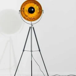 Lampadaire Saturn Chrome, Noir, 1 Lumiere