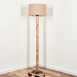 Lampadaire Soungou Ecru, Noir, 1 Lumiere