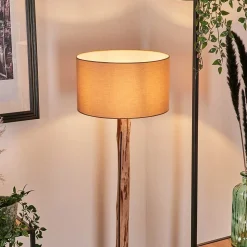 Lampadaire Soungou Ecru, Noir, 1 Lumiere