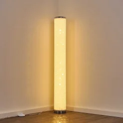 Lampadaire Tumba Led Blanc, 1 Lumiere, Telecommandes, Changeur De Couleurs