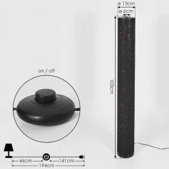 Lampadaire Tumba Led Noir, 1 Lumiere
