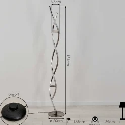 Lampadaire Wellington Led Acier Inoxydable, 2 Lumieres