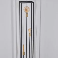 Lampadaire Woden Laiton, Noir, 3 Lumieres