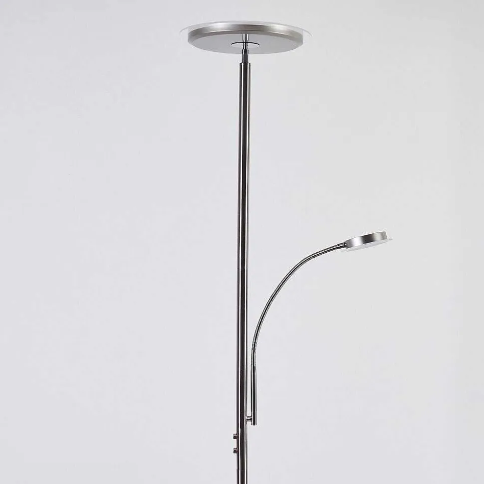Lampadaire Wonsbek Led Nickel Mat, 2 Lumieres