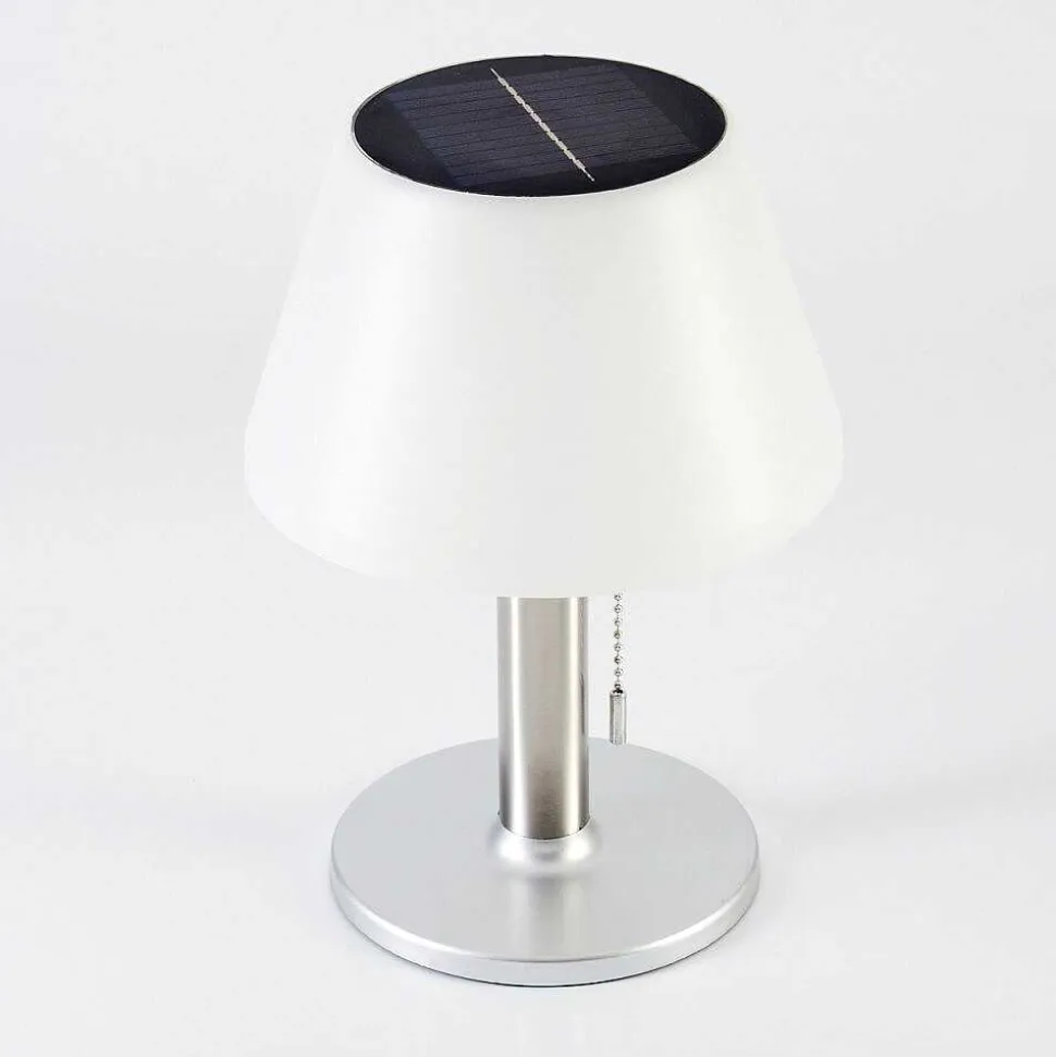 Lampe A Poser Alcudia Solar Led Nickel Mat, 10 Lumieres
