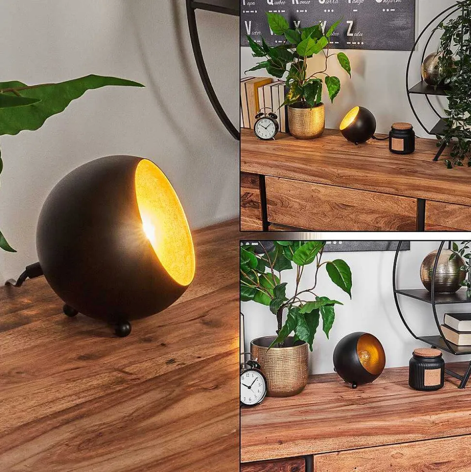 Lampe A Poser Hajo Noir Dore, 1 Lumiere