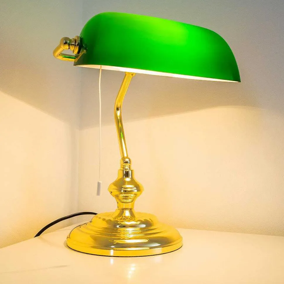 Lampe De Banquier Laiton, 1 Lumiere