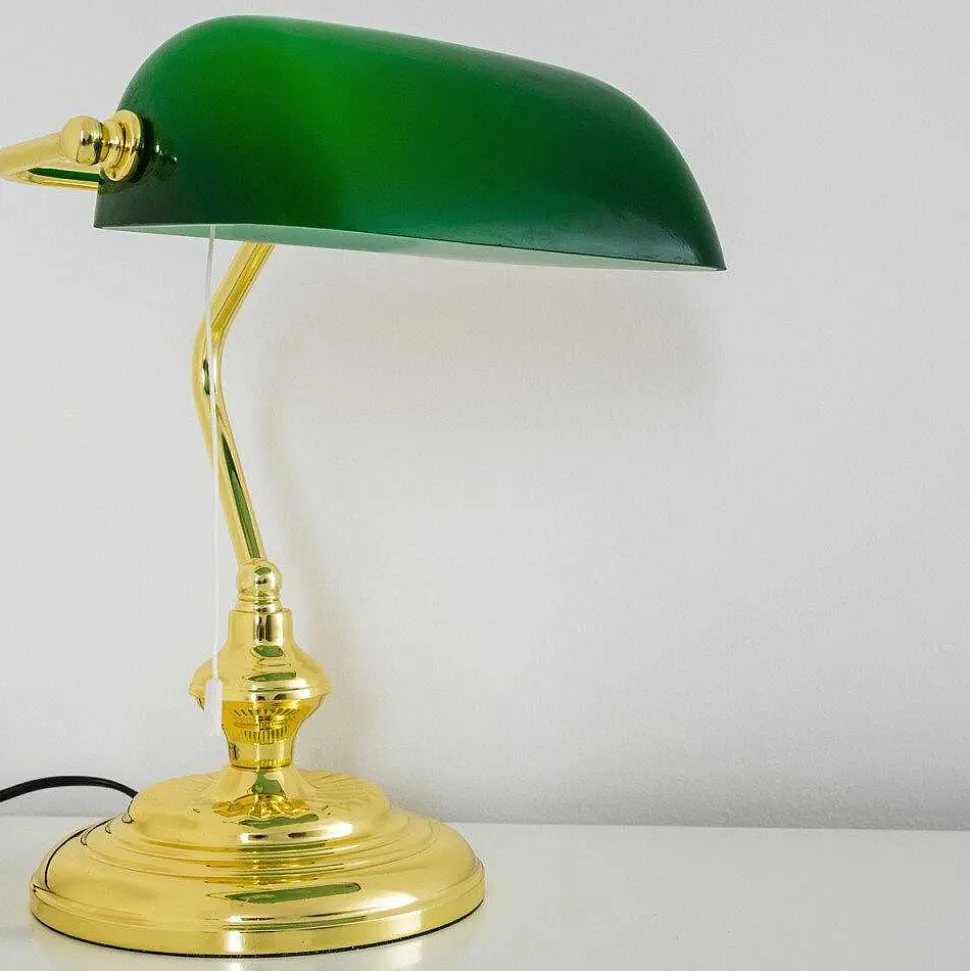 Lampe De Banquier Laiton, 1 Lumiere
