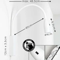Lampe De Chevet Alsea Led Blanc, 1 Lumiere, Detecteur De Mouvement