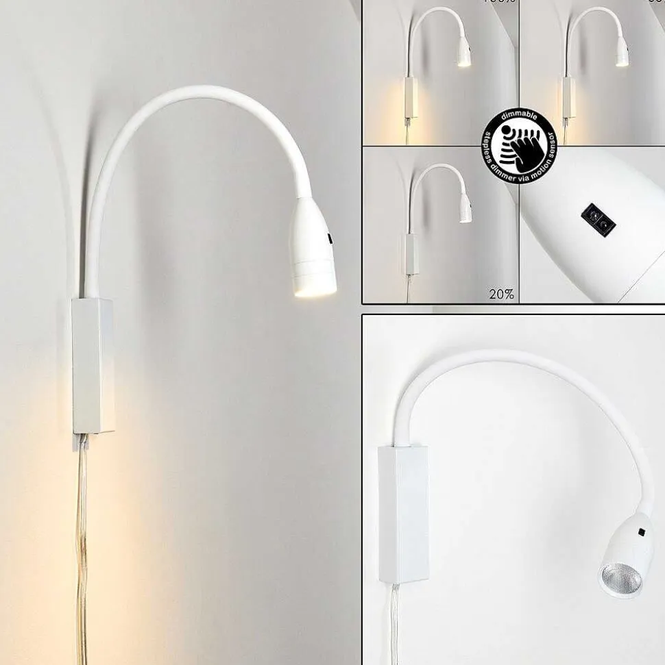 Lampe De Chevet Alsea Led Blanc, 1 Lumiere, Detecteur De Mouvement