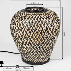 Lampe De Table Alavi Ecru, Noir, 1 Lumiere