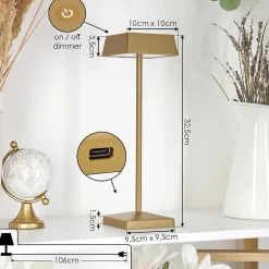 Lampe De Table Algeraz Led Laiton, 1 Lumiere