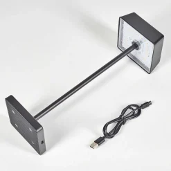 Lampe De Table Algeraz Led Noir, 1 Lumiere
