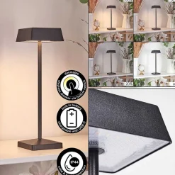 Lampe De Table Algeraz Led Noir, 1 Lumiere