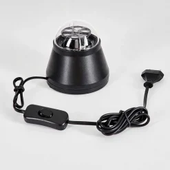 Lampe De Table Atabueira Led Noir, 1 Lumiere, Changeur De Couleurs