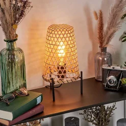 Lampe De Table Bauro Ecru, Noir, 1 Lumiere