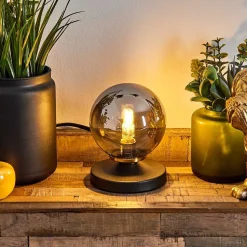 Lampe De Table Chehalis Laiton, Noir, 1 Lumiere