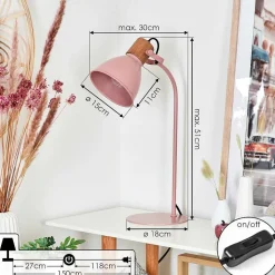 Lampe De Table Chipou Rose, Rose, 1 Lumiere