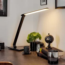 Lampe De Table Chozendo Led Noir, 1 Lumiere