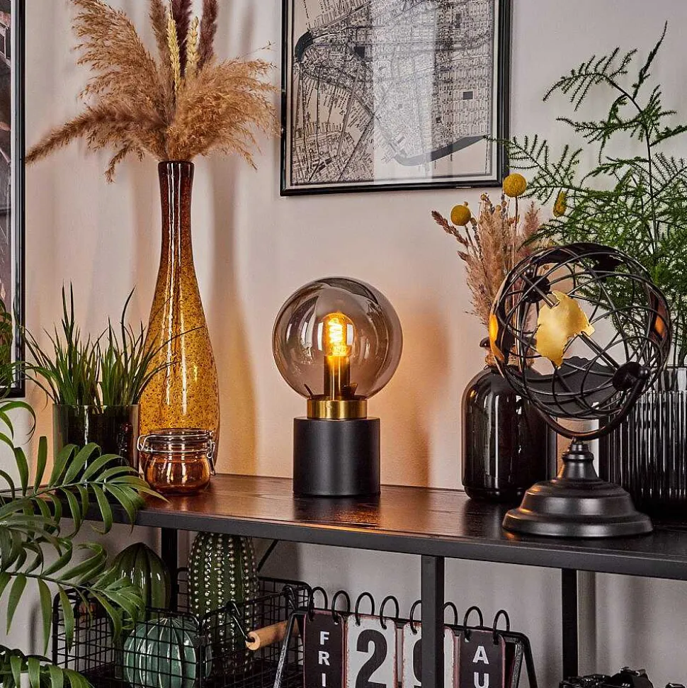 Lampe De Table Flawil Laiton, Noir, 1 Lumiere