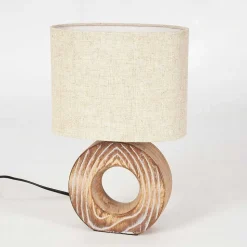 Lampe De Table Francillon Brun, Chrome, Couleur Bois, 1 Lumiere