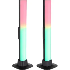 Lampe De Table Globo Polliver Led Noir, 1 Lumiere, Changeur De Couleurs
