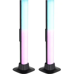 Lampe De Table Globo Polliver Led Noir, 1 Lumiere, Changeur De Couleurs