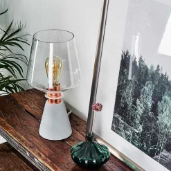 Lampe De Table Jaen Gris, Cuivre, 1 Lumiere