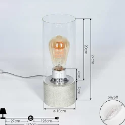 Lampe De Table Kumotu Chrome, Gris, 1 Lumiere