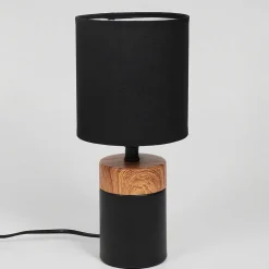 Lampe De Table Lorrain Couleur Bois, 1 Lumiere